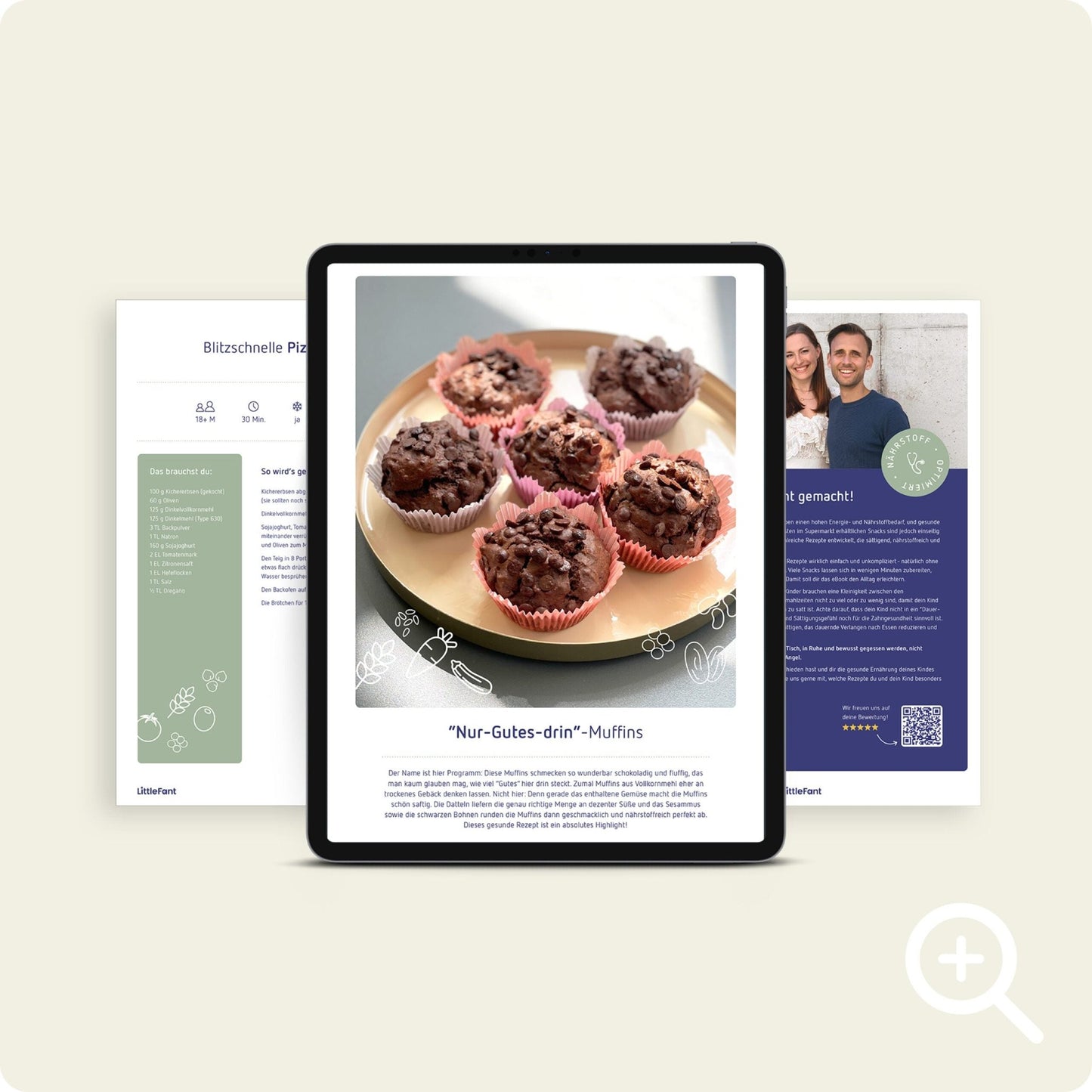 Fluffige, schokoladige Muffins mit Bohnen sind ein nährstoffreicher veganer Snack aus dem eBook.