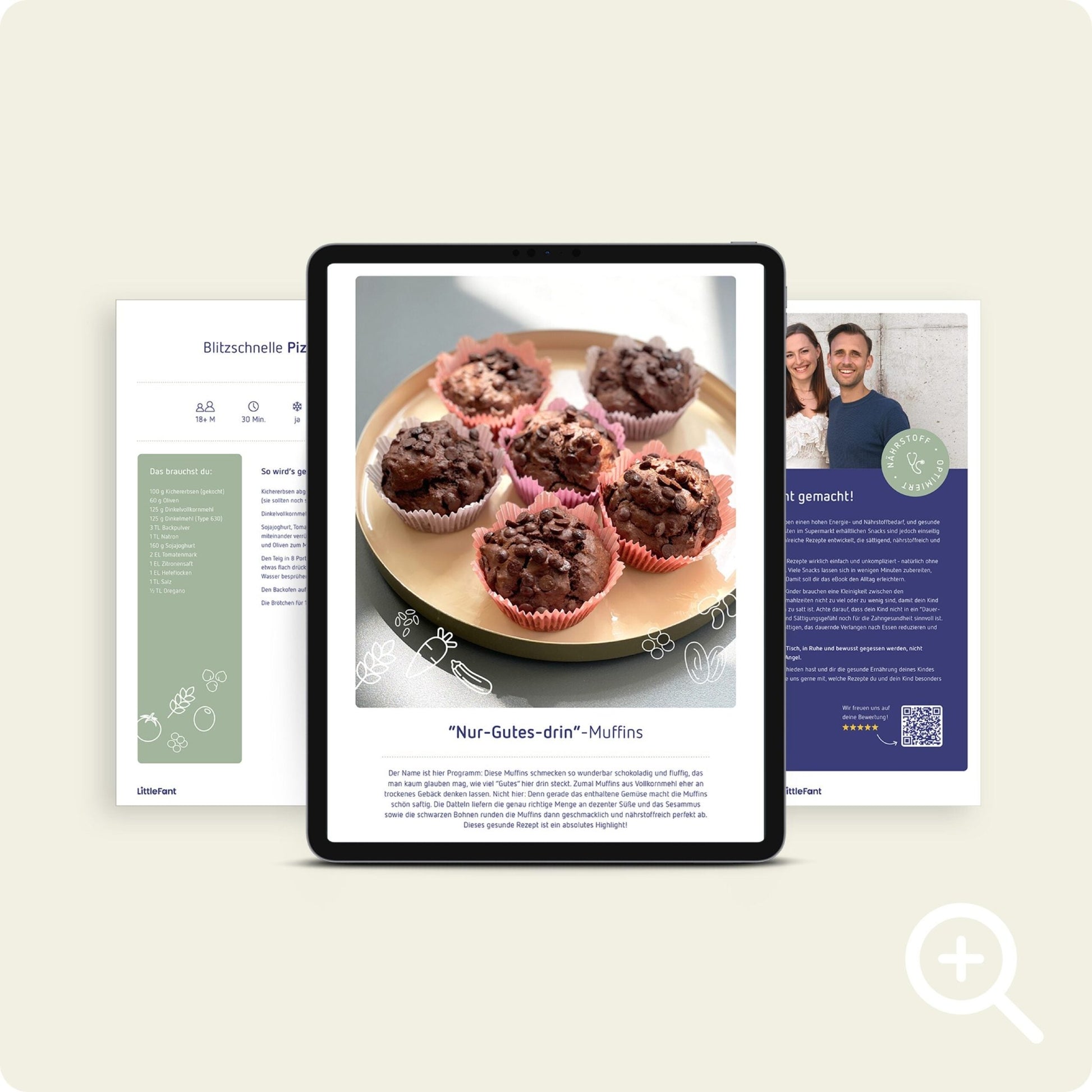 Fluffige, schokoladige Muffins mit Bohnen sind ein nährstoffreicher veganer Snack aus dem eBook.